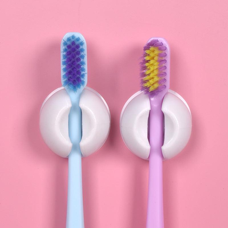 2pcs Suction Cup Toothbrush Holder Wall Mounted Toothbrush Storage Rack