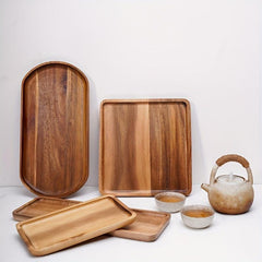 Wooden Bathroom Vanity Tray Makeup Organizer