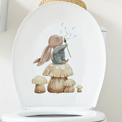 Little Rabbit Wall Sticker Self Adhesive Toilet Decal