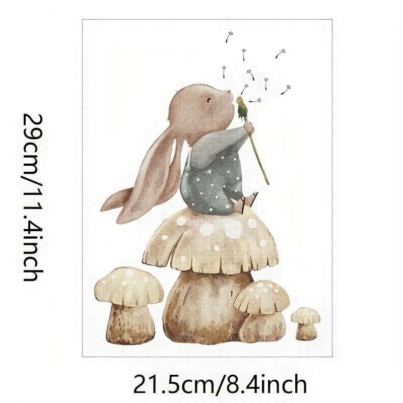 Little Rabbit Wall Sticker Self Adhesive Toilet Decal