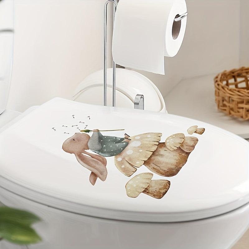 Little Rabbit Wall Sticker Self Adhesive Toilet Decal