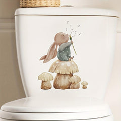 Little Rabbit Wall Sticker Self Adhesive Toilet Decal