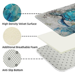 Sea Turtle Pattern Floor Mat Soft Non slip Bath Rug Bath Mat Absorbent Carpet