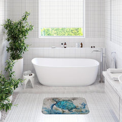 Sea Turtle Pattern Floor Mat Soft Non slip Bath Rug Bath Mat Absorbent Carpet