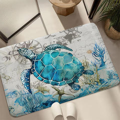 Sea Turtle Pattern Floor Mat Soft Non slip Bath Rug Bath Mat Absorbent Carpet