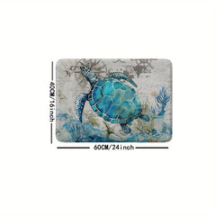 Sea Turtle Pattern Floor Mat Soft Non slip Bath Rug Bath Mat Absorbent Carpet