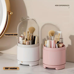 360 Rotating Makeup Brush Storage Box Dust-proof Pen Holder