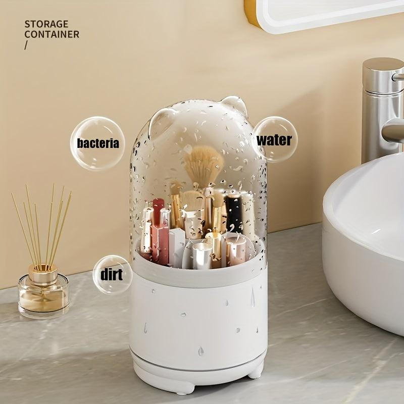 360 Rotating Makeup Brush Storage Box Dust-proof Pen Holder