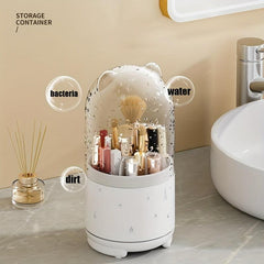 360 Rotating Makeup Brush Storage Box Dust-proof Pen Holder