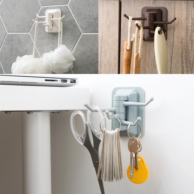 Rotatable Towel Rack Bathroom Towel Hook Adhesive Clothes Hanger