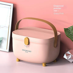 Double Layers Medicine Storage Box Plastic Storage Box With Handle