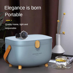 Double Layers Medicine Storage Box Plastic Storage Box With Handle