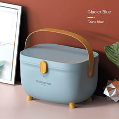 Double Layers Medicine Storage Box Plastic Storage Box With Handle