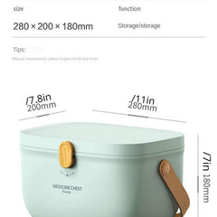 Double Layers Medicine Storage Box Plastic Storage Box With Handle