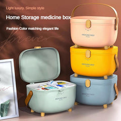 Double Layers Medicine Storage Box Plastic Storage Box With Handle
