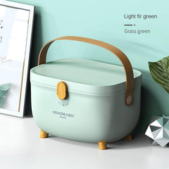 Double Layers Medicine Storage Box Plastic Storage Box With Handle