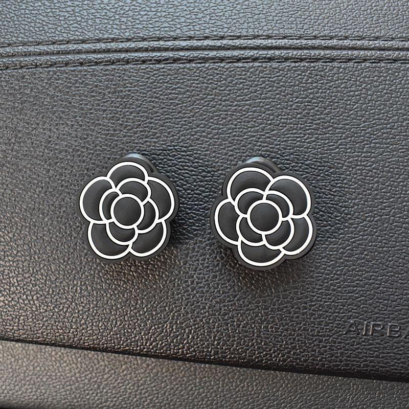 2pcs Camellia Storage Hooks Wall Mounted Household Decoration Hook