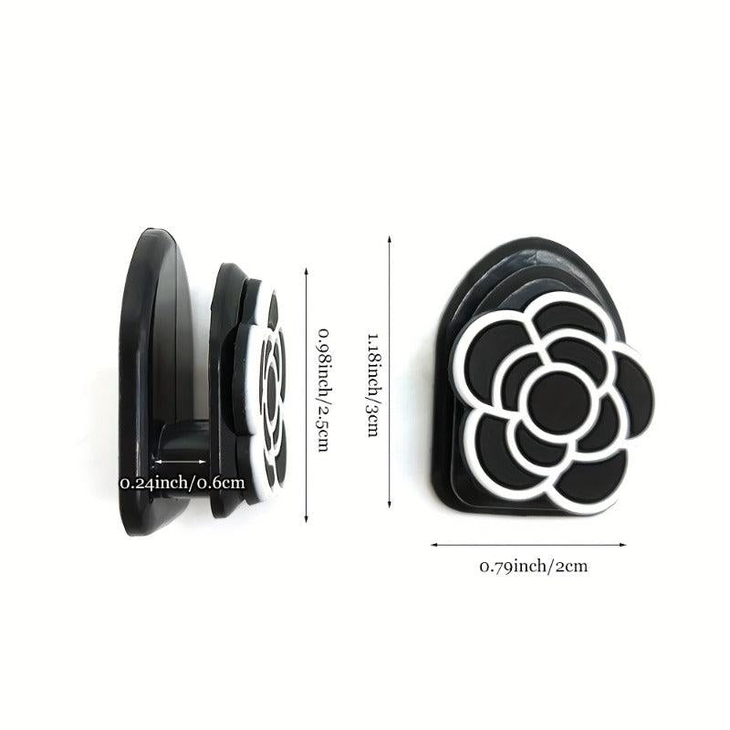 2pcs Camellia Storage Hooks Wall Mounted Household Decoration Hook