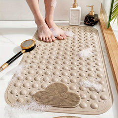 Anti-slip Shower Stall Mat with Drain Holes and Suction Cups