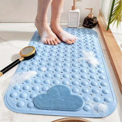 Anti-slip Shower Stall Mat with Drain Holes and Suction Cups