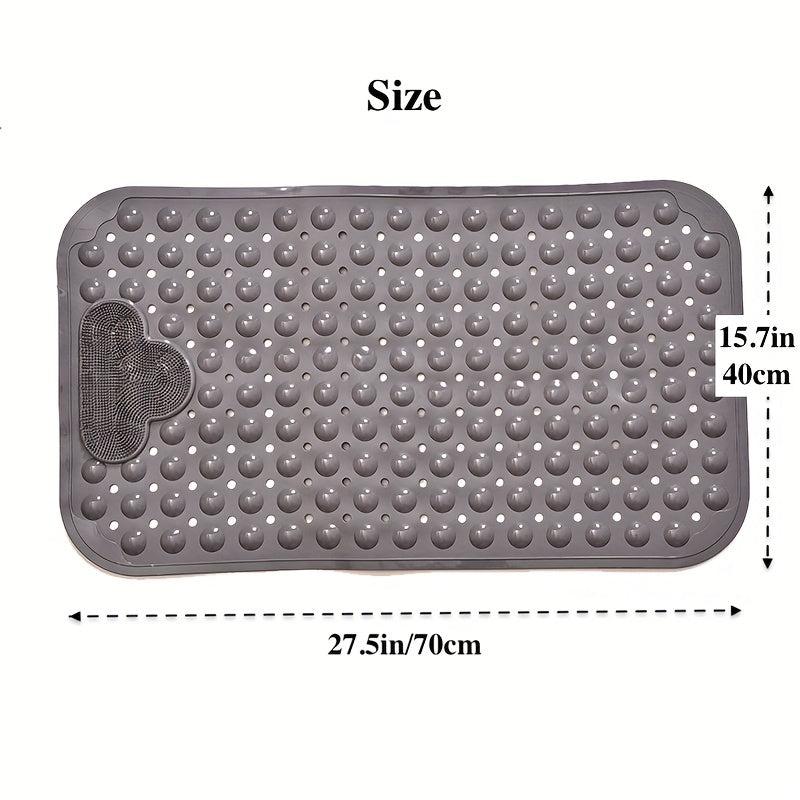 Anti-slip Shower Stall Mat with Drain Holes and Suction Cups