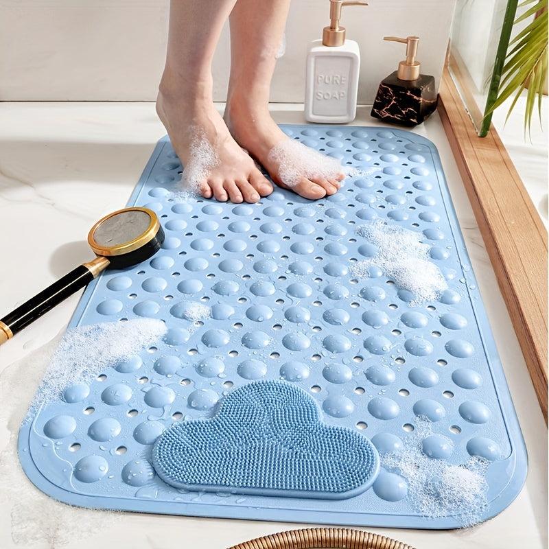 Anti-slip Shower Stall Mat with Drain Holes and Suction Cups
