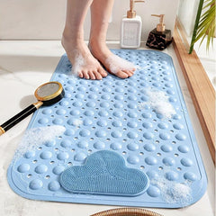 Anti-slip Shower Stall Mat with Drain Holes and Suction Cups