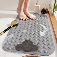 Anti-slip Shower Stall Mat with Drain Holes and Suction Cups