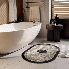 Tropical Leaf Printed Bath Rug Non Slip Quick Dry Bath Mat