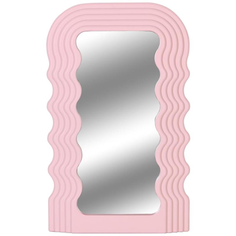 Wave Pattern Irregular Makeup Mirror Wall Mounted Or Tabletop Vanity Mirror