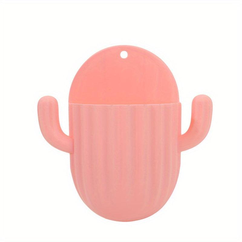 Wall mounted Cactus Storage Box Bathroom Punch Makeup Tool Storage Rack