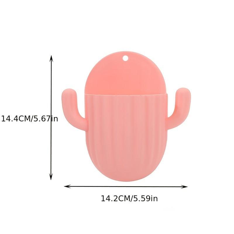 Wall mounted Cactus Storage Box Bathroom Punch Makeup Tool Storage Rack
