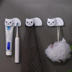 Cat Toothbrush Holder Wall Mounted Toothbrush Toothpaste Rack