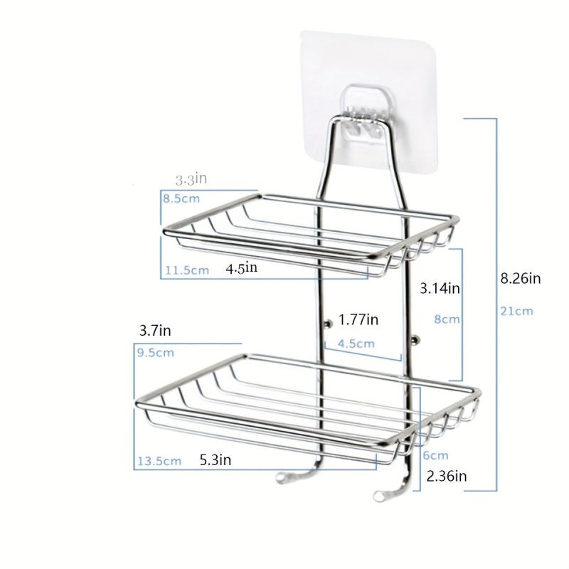Stainless Steel Soap Rack Shower Sponge Holder Tray Punching Bathroom Shelf