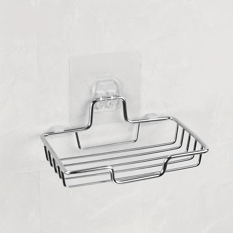 Stainless Steel Soap Rack Shower Sponge Holder Tray Punching Bathroom Shelf