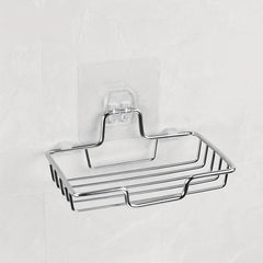 Stainless Steel Soap Rack Shower Sponge Holder Tray Punching Bathroom Shelf