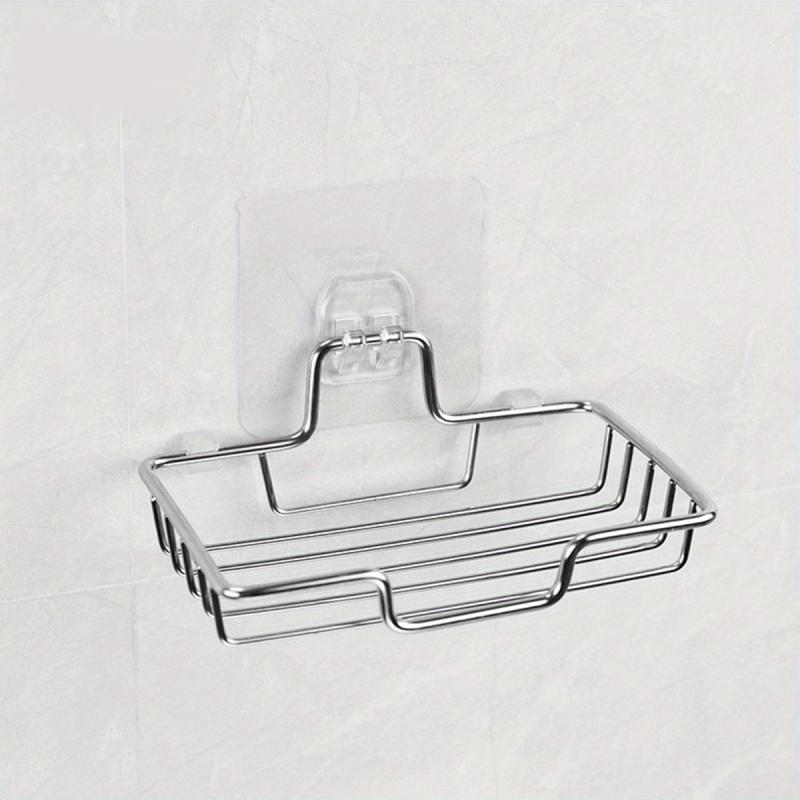 Stainless Steel Soap Rack Shower Sponge Holder Tray Punching Bathroom Shelf
