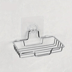 Stainless Steel Soap Rack Shower Sponge Holder Tray Punching Bathroom Shelf