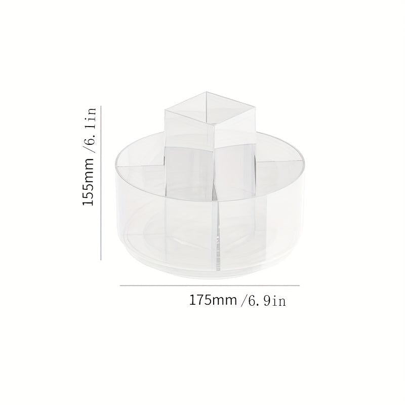 Large Capacity Rotating Cosmetic Storage Box with Acrylic Shelf