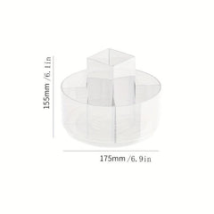 Large Capacity Rotating Cosmetic Storage Box with Acrylic Shelf
