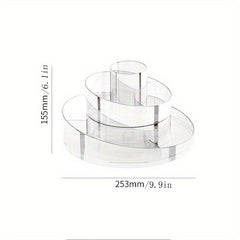 Large Capacity Rotating Cosmetic Storage Box with Acrylic Shelf