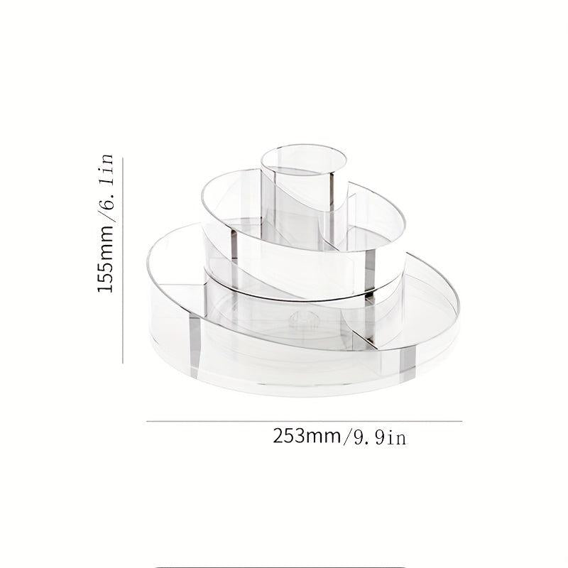 Large Capacity Rotating Cosmetic Storage Box with Acrylic Shelf