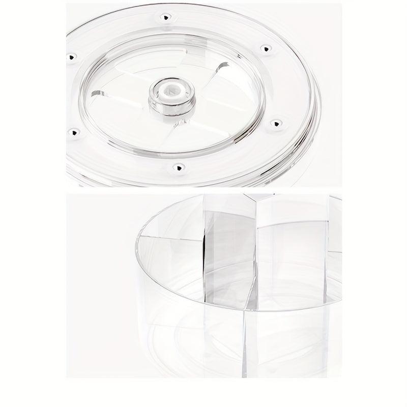 Large Capacity Rotating Cosmetic Storage Box with Acrylic Shelf