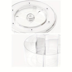 Large Capacity Rotating Cosmetic Storage Box with Acrylic Shelf