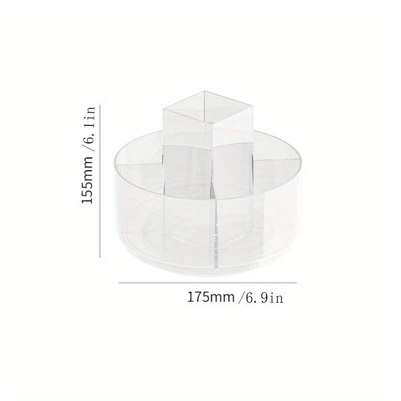 Large Capacity Rotating Cosmetic Storage Box with Acrylic Shelf