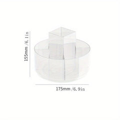 Large Capacity Rotating Cosmetic Storage Box with Acrylic Shelf