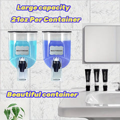 2pcs Wall Mounted Mouthwash Dispenser 21oz - Bathroom Accessory