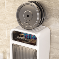 Double Layer Toilet Roll Paper Holder Wall Mounted Tissue Dispenser