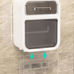 Double Layer Toilet Roll Paper Holder Wall Mounted Tissue Dispenser