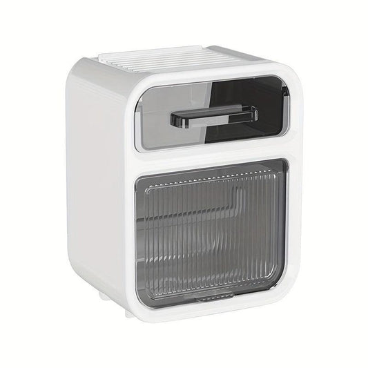 Double Layer Toilet Roll Paper Holder Wall Mounted Tissue Dispenser